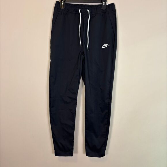 New Nike Men's Black Polyester Taper Leg Pants Size Small Tall - Picture 1 of 9